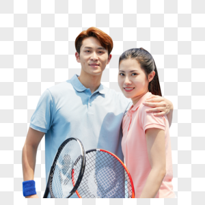 打网球的年轻情侣图片