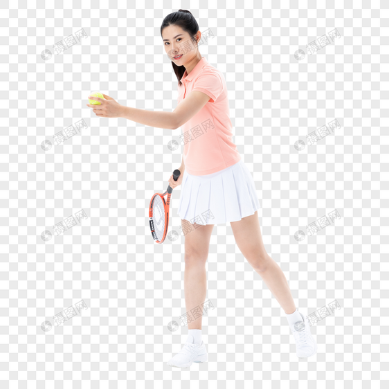 运动女性打网球图片