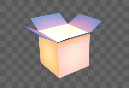 打开的盒子空间立方体高清图片