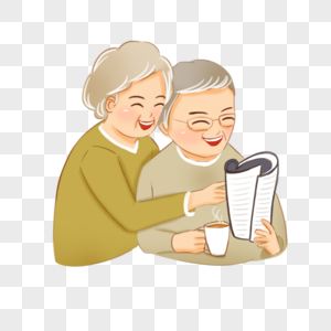 老人阅读图片素材