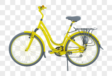 黄色自行车黄色车子高清图片