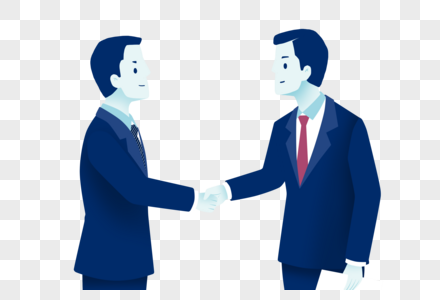 卡通人物握手图片