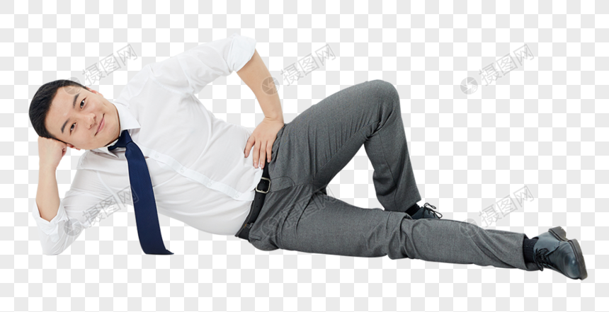 侧卧商务男士