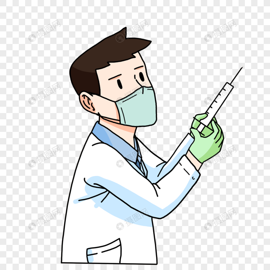 拿着针筒的医生
