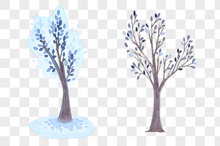 冬日装饰小树图片