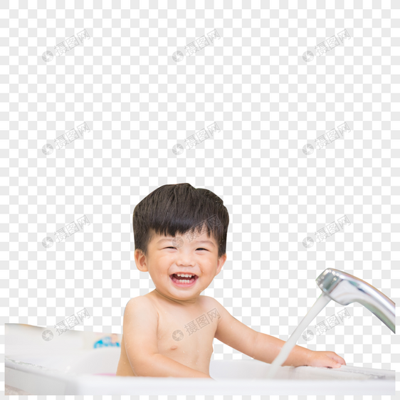 婴幼儿洗澡特写图片