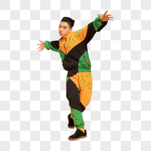 色彩街舞男生即兴舞蹈图片素材