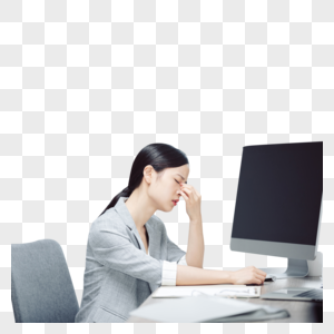 亚健康白领商务女性疲惫工作图片