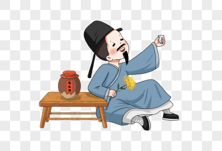 喝酒的古人图片