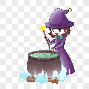 女巫熬药图片素材