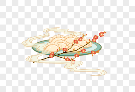 饺子和梅花图片