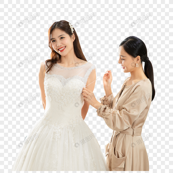 准新娘试穿定制婚纱图片