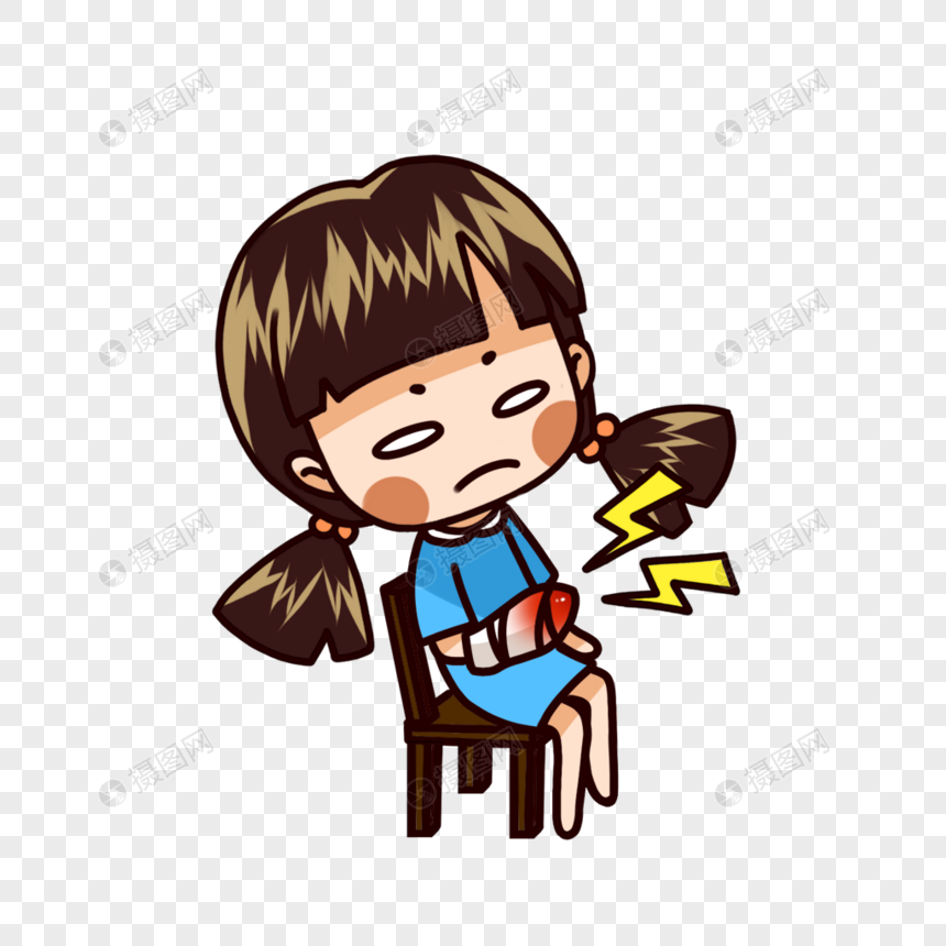胳膊疼的女孩