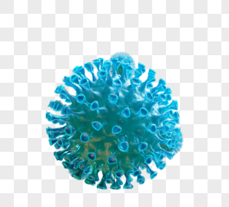 蓝色三维病毒图片