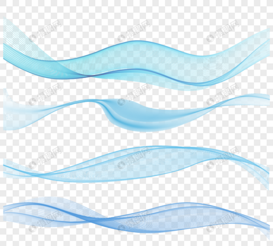 矢量精美蓝色动态线条纹理弯曲线条图片