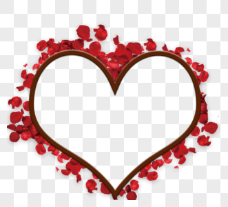 红色玫瑰花瓣唯美浪漫边框高清图片
