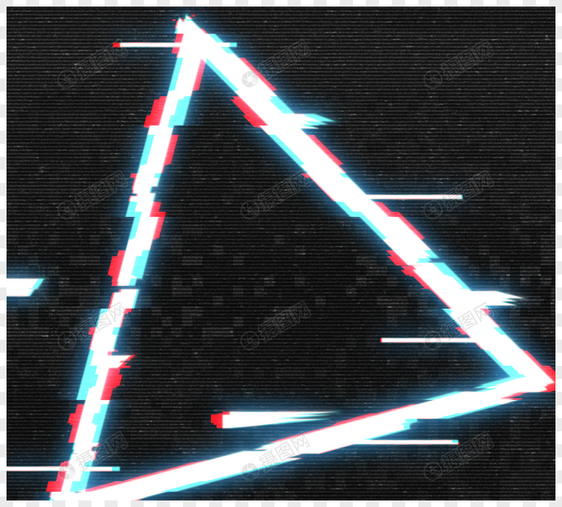 现代时尚三角霓虹效果断层边框设计图片