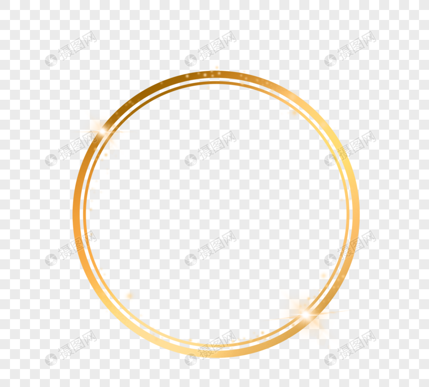 金色发光圆圈线边框图片