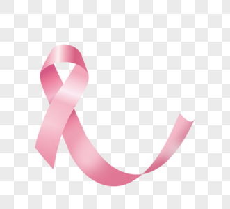 粉色简约缎带乳腺癌宣传标志高清图片
