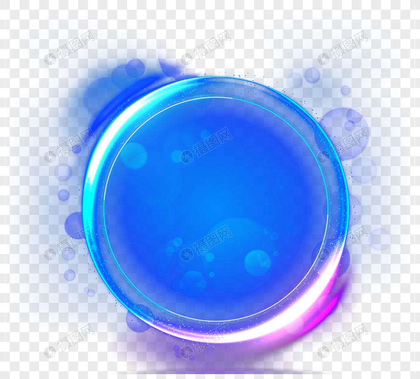 蓝色科幻圆形光圈图片