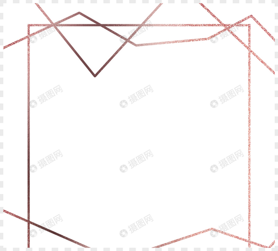 简约几何线条金色边框效果图片