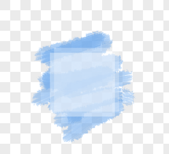 简单蓝色水彩方形边框图片