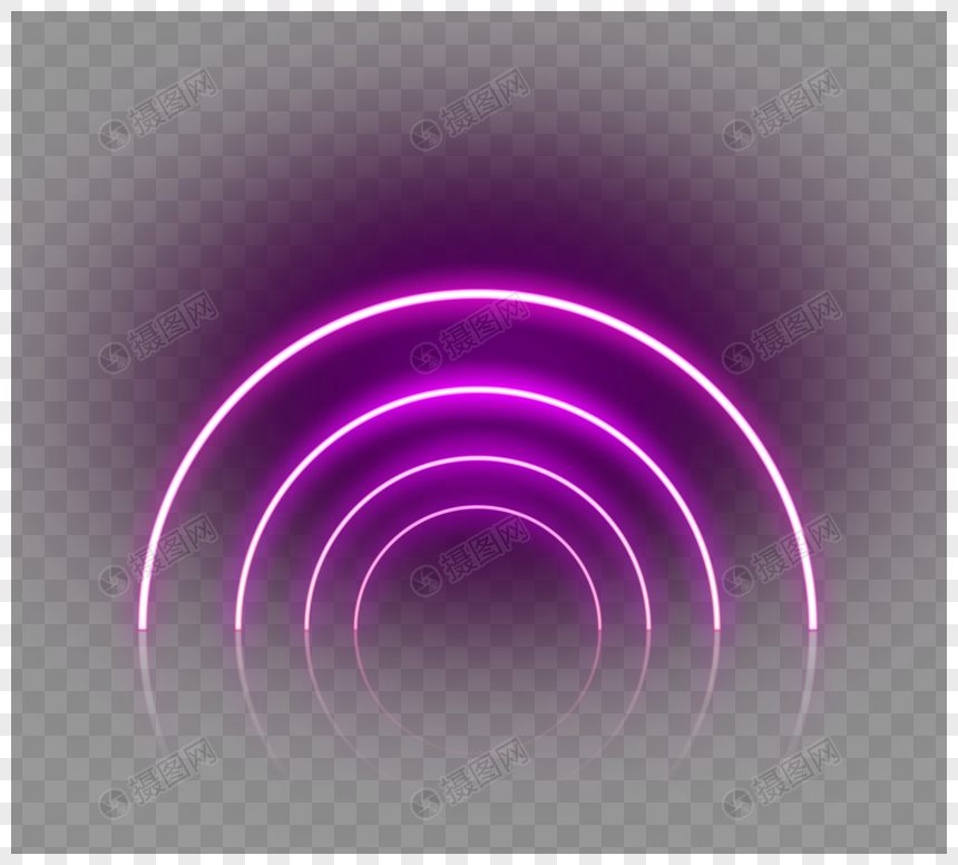 圆线霓虹灯效果框架图片