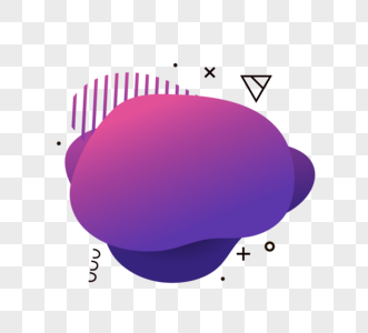 紫红色孟菲斯流体标签几何图形图片