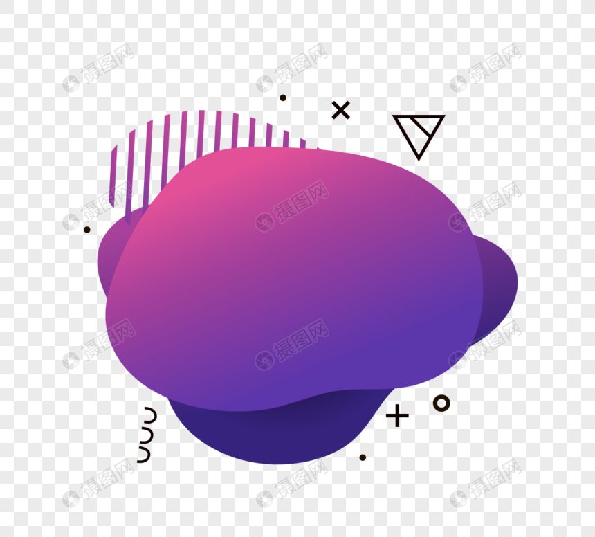 紫红色孟菲斯流体标签几何图形图片