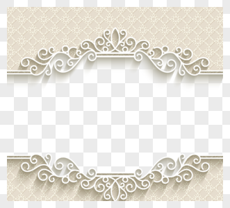 欧洲剪纸花边婚礼边框图片