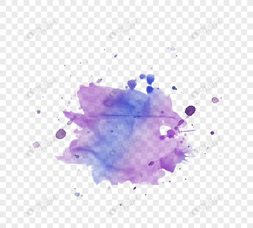 紫色水彩喷溅图片