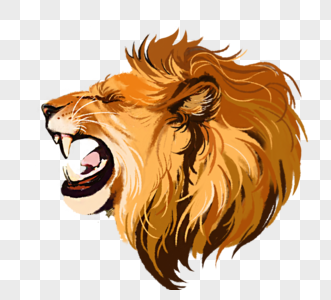 狮子吼兽手绘元素图片素材