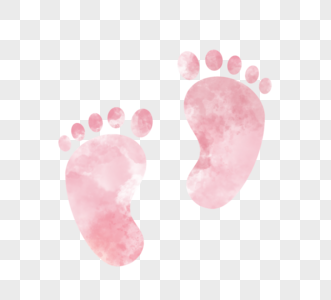 粉色新生婴儿脚丫晕染脚印图片