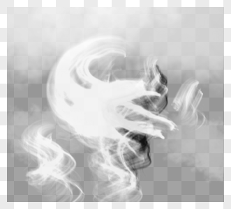 黑色和白色烟雾漂浮元素图片