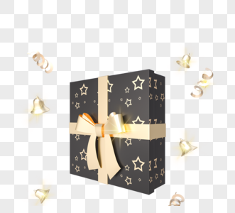 3d纹理黑金圣诞庆典礼品盒图片