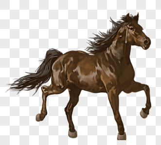 梅赛德斯-奔驰骑马手绘元素图片