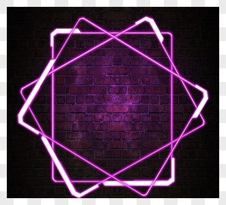 紫色简约边框发光霓虹灯特效装饰图片