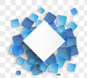 蓝色抽象方形级别业务图片