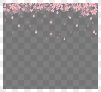粉色樱花花瓣落边框素材图片