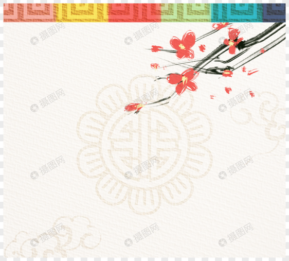韩国传统墨水木槿花纸花图片