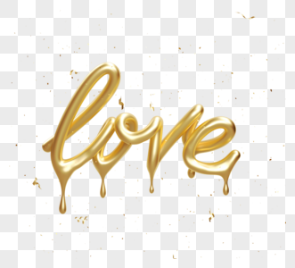 蜡烛融化金色爱情字体图片素材