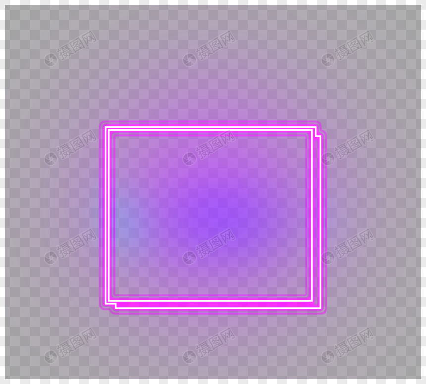 霓虹灯效果正方形边框图片