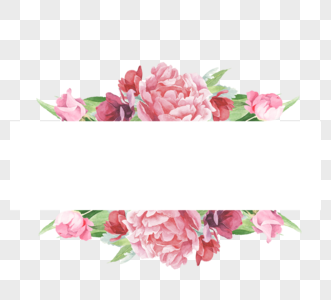 粉色复古花边框元素高清图片