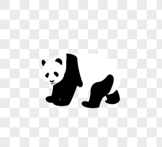 矢量平面动物走大熊猫图片