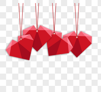 情人节爱红色折纸样式素材图片