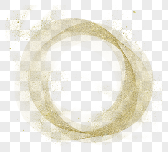 圆形金色波浪曲线装饰元素图片
