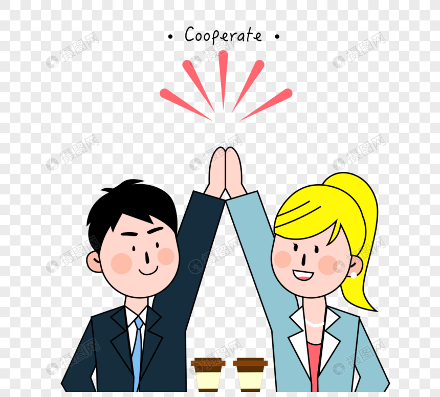 团队合作卡通插图元素素材下载正版素材401811658摄图网