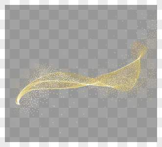 金色优雅丝带发光粒子元素高清图片