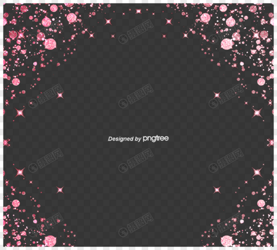 粉色闪烁浮动边框元素图片