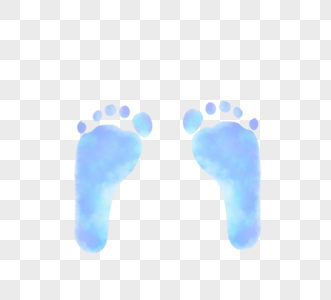 蓝色婴儿脚印图片